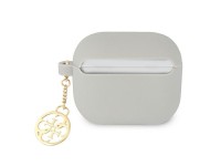 Funda Guess GUA3LSC4EG para AirPods 3, color gris/gris, de silicona, con dije de la colección 4G. Funda Guess GUA3LSC4EG para AirPods 3, color gris/gris, de silicona, con dije de la colección 4G.