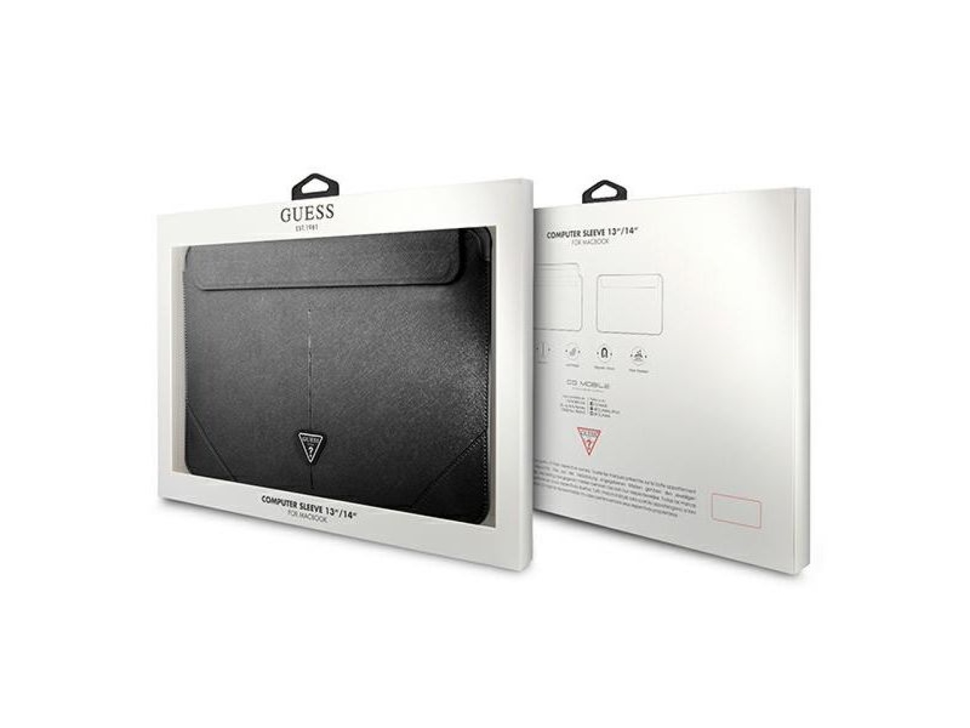 Capa Guess Saffiano com logotipo triangular para laptop de 14