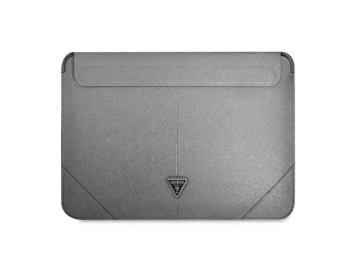 Capa Guess Saffiano Triangle Logo para laptop de 16" - prata