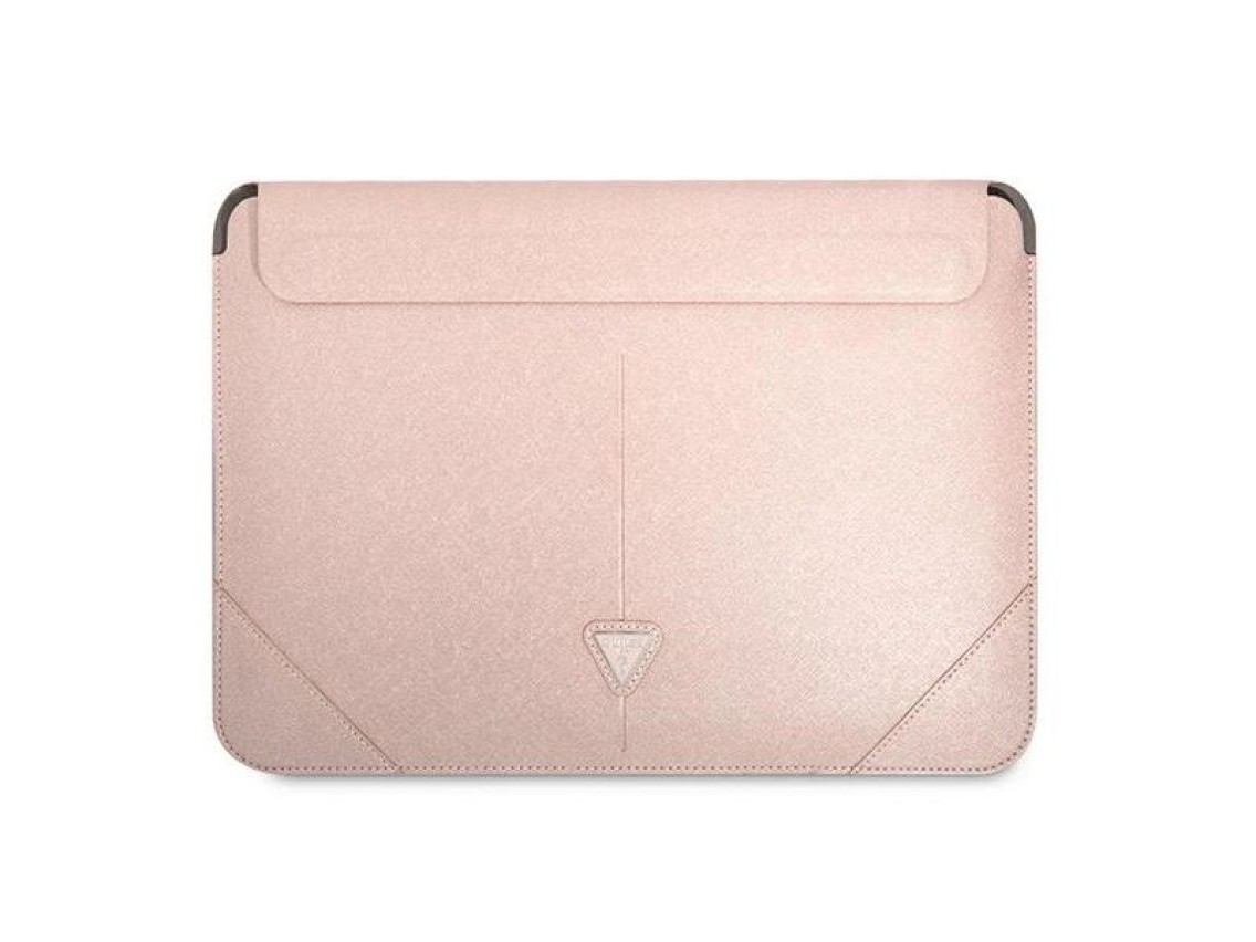 Guess Saffiano Triangle Logo case for a 16" laptop - pink