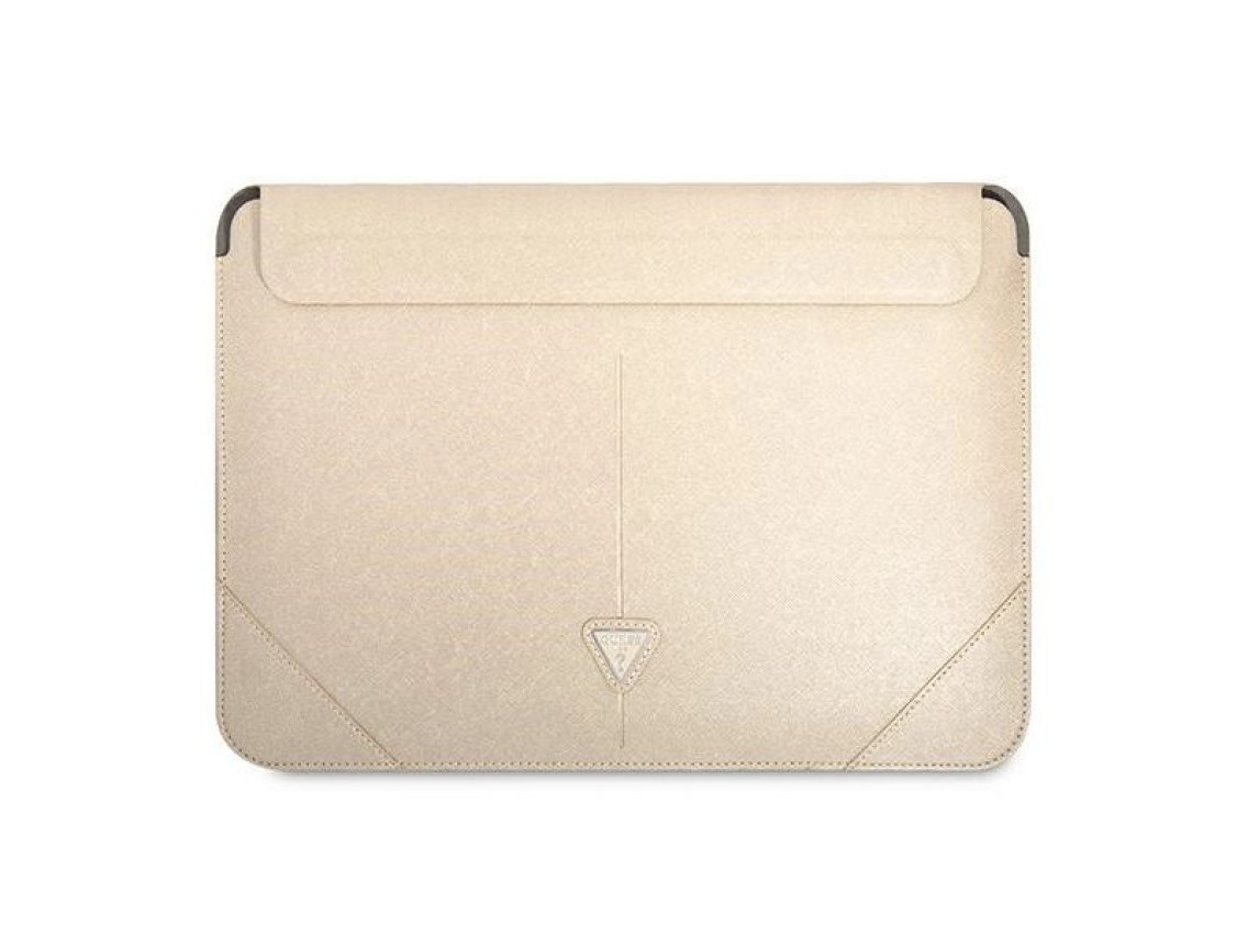 Capa Guess Saffiano Triangle Logo para laptop de 14" - bege
