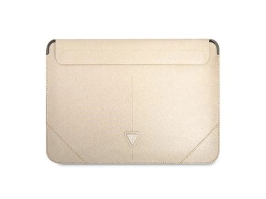 Capa Guess Saffiano Triangle Logo para laptop de 14" - bege
