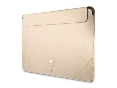 Capa Guess Saffiano Triangle Logo para laptop de 14" - bege
