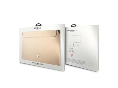 Capa Guess Saffiano Triangle Logo para laptop de 14" - bege