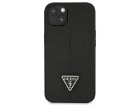 Funda Guess GUHCP13SPSATLK para iPhone 13 mini de 5,4" negra / carcasa r�gida negra con logo Saffian