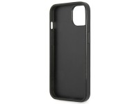 Funda Guess GUHCP13SPSATLK para iPhone 13 mini de 5,4" negra / carcasa r�gida negra con logo Saffian