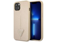 Guess GUHCP13SPSATLE iPhone 13 mini 5,4" bege / capa rígida bege Saffiano com logotipo triangular Guess GUHCP13SPSATLE iPhone 13 mini 5,4" bege / capa rígida bege Saffiano com logotipo triangular