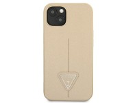 Guess GUHCP13SPSATLE iPhone 13 mini 5,4" bege / capa rígida bege Saffiano com logotipo triangular Guess GUHCP13SPSATLE iPhone 13 mini 5,4" bege / capa rígida bege Saffiano com logotipo triangular