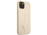 Guess GUHCP13SPSATLE iPhone 13 mini 5,4" bege / capa rígida bege Saffiano com logotipo triangular Guess GUHCP13SPSATLE iPhone 13 mini 5,4" bege / capa rígida bege Saffiano com logotipo triangular