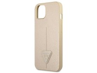 Guess GUHCP13SPSATLE iPhone 13 mini 5,4" bege / capa rígida bege Saffiano com logotipo triangular Guess GUHCP13SPSATLE iPhone 13 mini 5,4" bege / capa rígida bege Saffiano com logotipo triangular