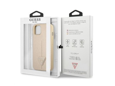 Guess GUHCP13SPSATLE iPhone 13 mini 5,4 "beige / beige hardcase SaffianoTriangle Logo Guess GUHCP13SPSATLE iPhone 13 mini 5,4 "beige / beige hardcase SaffianoTriangle Logo