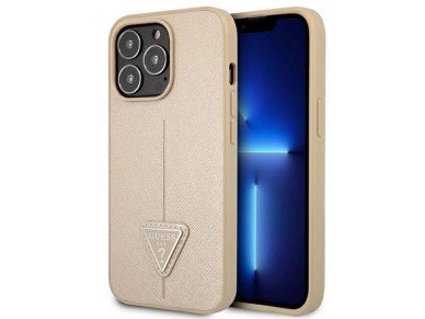 Guess GUHCP13LPSATLE iPhone 13 Pro / 13 6.1" beige/beige hardcase SaffianoTriangle Logo Guess GUHCP13LPSATLE iPhone 13 Pro / 13 6.1" beige/beige hardcase SaffianoTriangle Logo