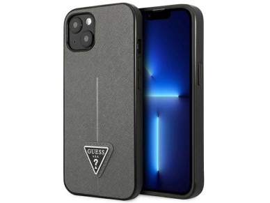 Guess GUHCP13SPSATLG iPhone 13 mini 5,4 "silver / silver hardcase SaffianoTriangle Logo Guess GUHCP13SPSATLG iPhone 13 mini 5,4 "silver / silver hardcase SaffianoTriangle Logo