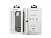 Guess GUHCP13SPSATLG iPhone 13 mini 5,4" prata / capa rígida prateada Saffiano com logotipo triangul Guess GUHCP13SPSATLG iPhone 13 mini 5,4" prata / capa rígida prateada Saffiano com logotipo triangul