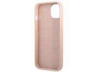 Funda r�gida Guess GUHCP13SPSATLP para iPhone 13 mini de 5,4" rosa/rosa con logo SaffianoTriangle