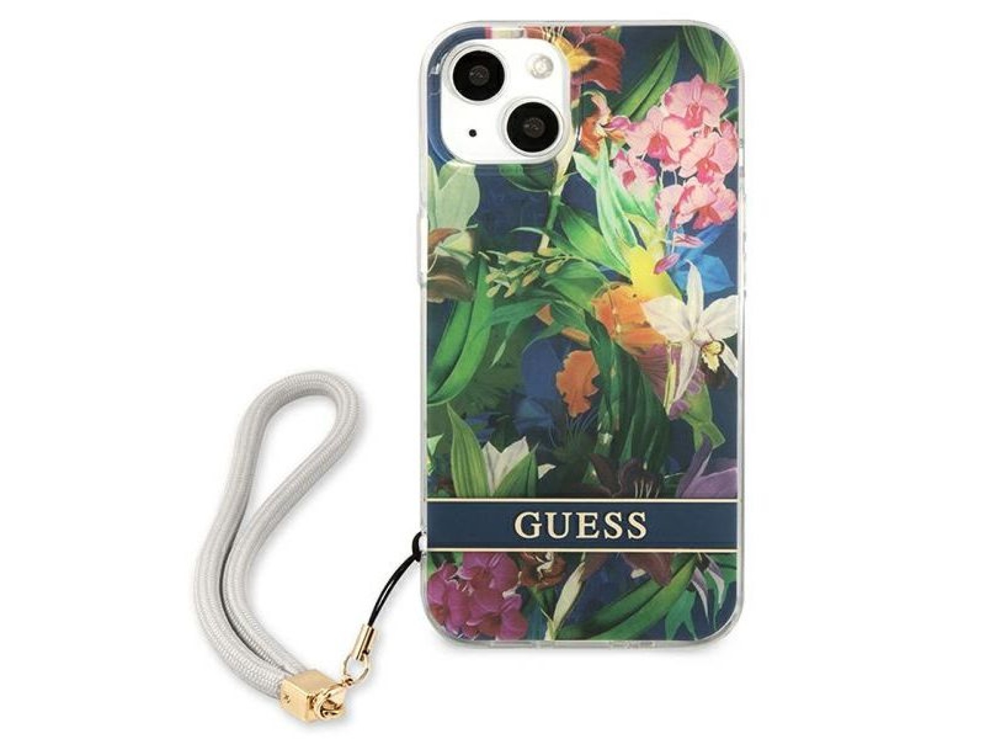 Capa rígida azul/azul Guess GUHCP13SHFLSB para iPhone 13 mini 5.4