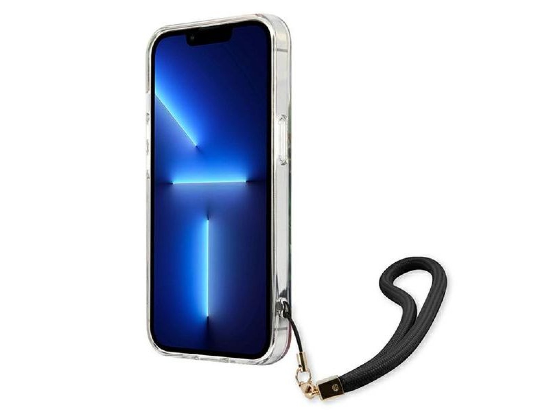 Capa rígida azul/azul com estampa de flores Guess GUHCP13LHFLSB para iPhone 13 Pro / 13 de 6,1