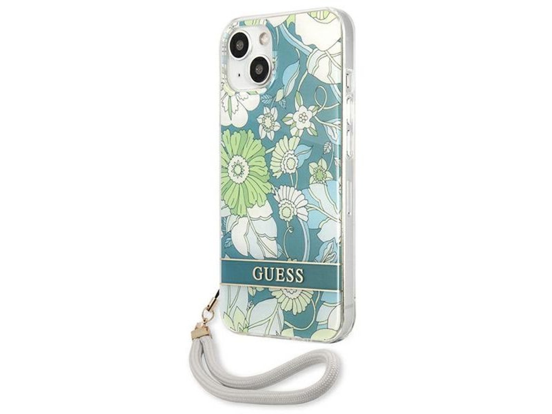 Capa rígida verde/verde Guess GUHCP13SHFLSN para iPhone 13 mini 5.4