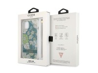 Capa rígida verde/verde Guess GUHCP13SHFLSN para iPhone 13 mini 5.4" com alça floral. Capa rígida verde/verde Guess GUHCP13SHFLSN para iPhone 13 mini 5.4" com alça floral.