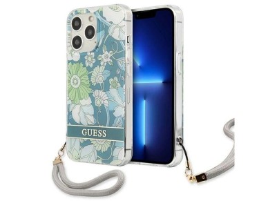 Guess GUHCP13LHFLSN iPhone 13 Pro / 13 6.1" green/green hardcase Flower Strap Guess GUHCP13LHFLSN iPhone 13 Pro / 13 6.1" green/green hardcase Flower Strap