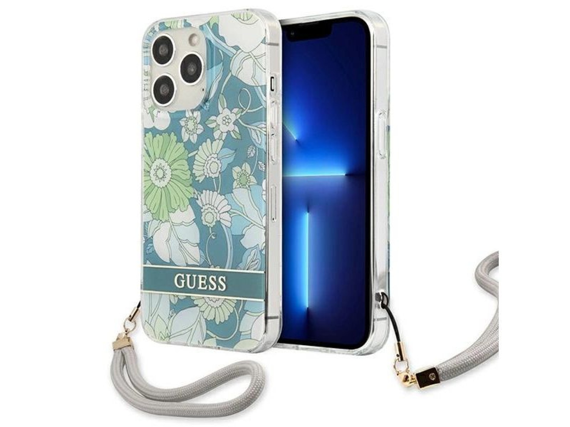 Capa rígida verde/verde Guess GUHCP13XHFLSN para iPhone 13 Pro Max 6.7
