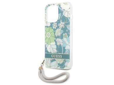 Guess GUHCP13XHFLSN iPhone 13 Pro Max 6.7" green/green hardcase Flower Strap Guess GUHCP13XHFLSN iPhone 13 Pro Max 6.7" green/green hardcase Flower Strap