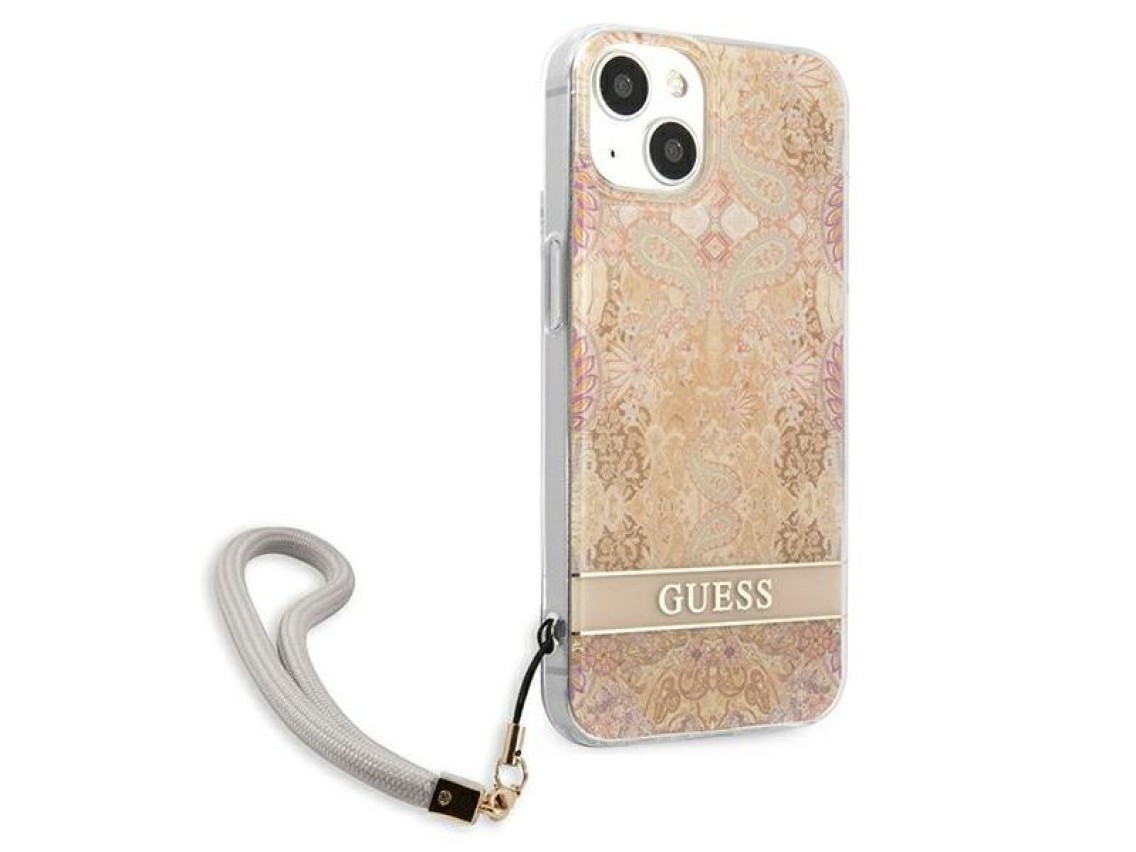 Guess GUHCP13SHFLSD iPhone 13 mini 5.4" gold/gold hardcase Flower Strap