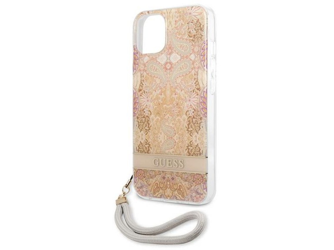 Guess GUHCP13SHFLSD iPhone 13 mini 5.4" gold/gold hardcase Flower Strap