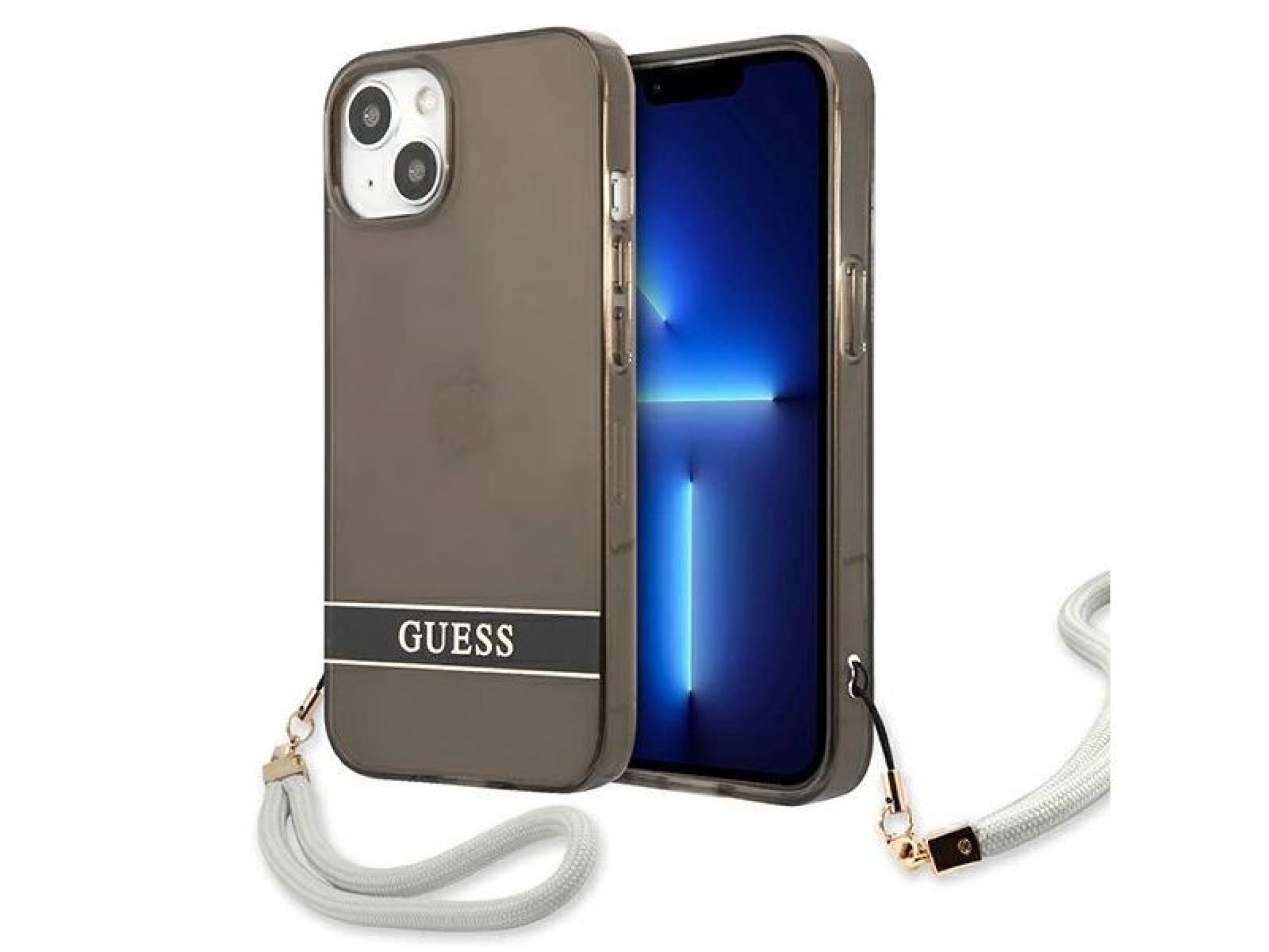 Funda rígida translúcida Guess GUHCP13SHTSGSK para iPhone 13 mini de 5,4