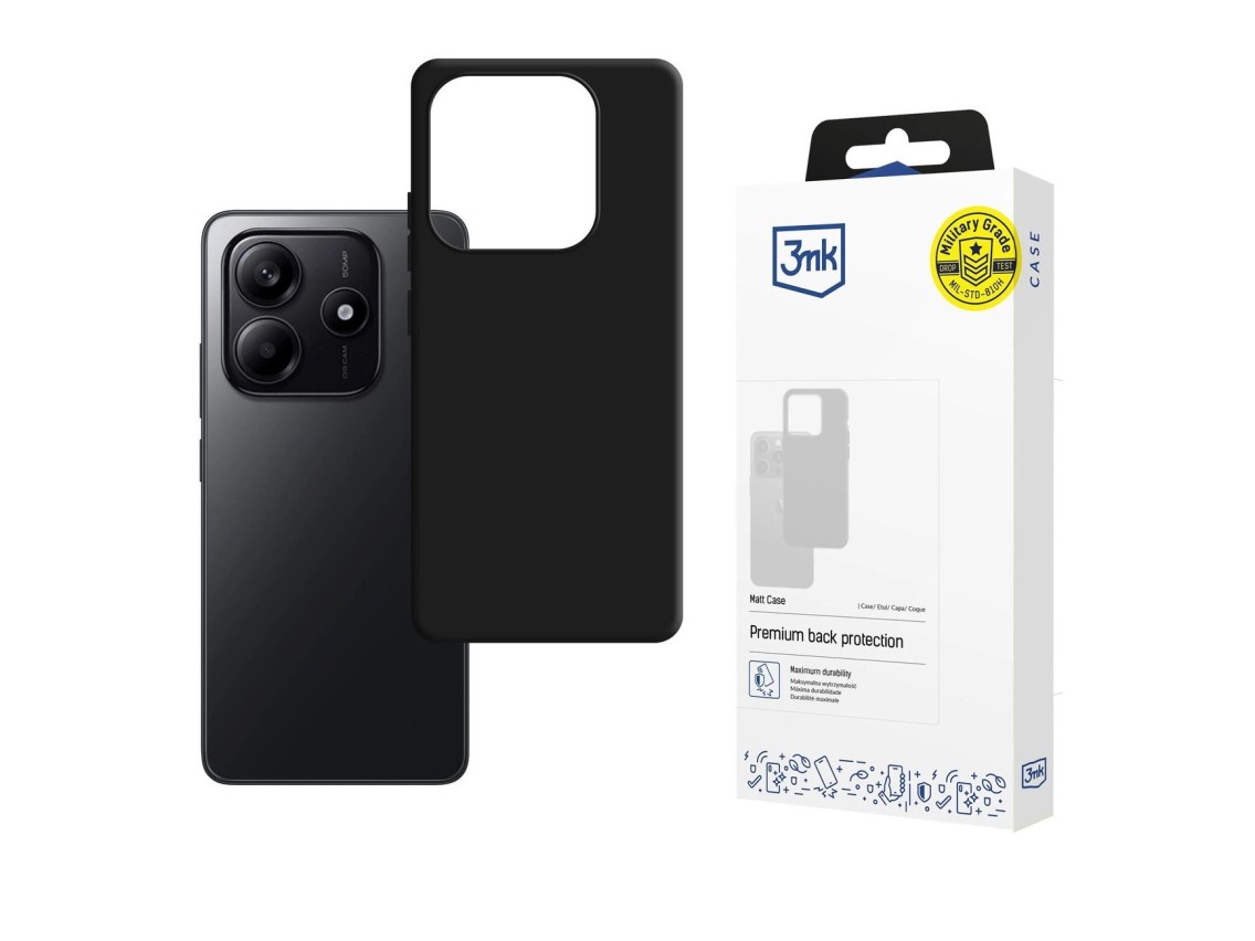 Capa fosca 3mk para Xiaomi Redmi Note 14 4G - preto fosco