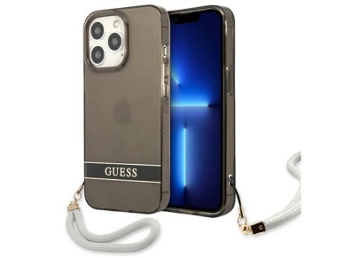 Funda rígida translúcida Guess GUHCP13LHTSGSK para iPhone 13 Pro / 13 de 6,1" en color negro/negro. Funda rígida translúcida Guess GUHCP13LHTSGSK para iPhone 13 Pro / 13 de 6,1" en color negro/negro.