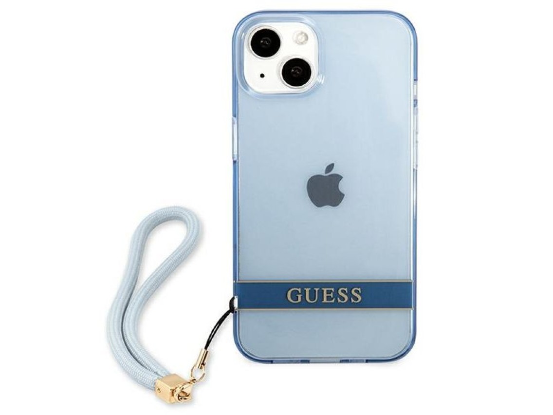 Guess GUHCP13SHTSGSB iPhone 13 mini 5,4 "blue / blue hardcase Translucent Stap