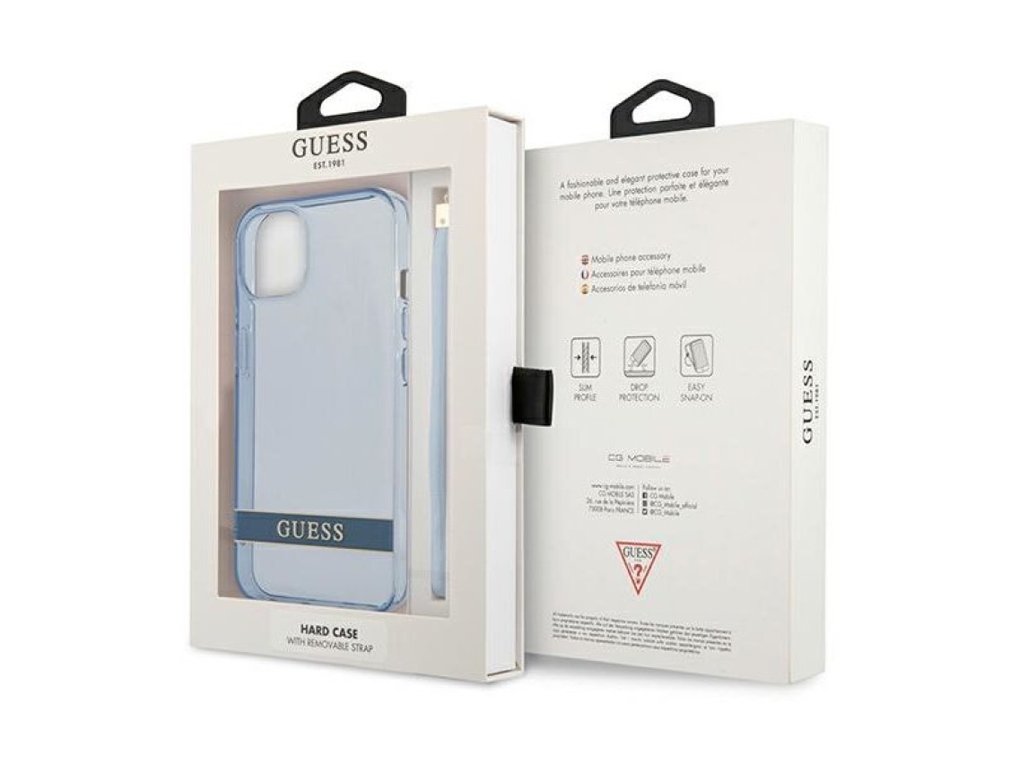 Guess GUHCP13SHTSGSB iPhone 13 mini 5,4 "blue / blue hardcase Translucent Stap