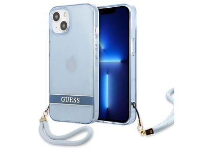 Capa Guess GUHCP13MHTSGSB para iPhone 13 6.1 "azul / capa r�gida azul com al�a transl�cida