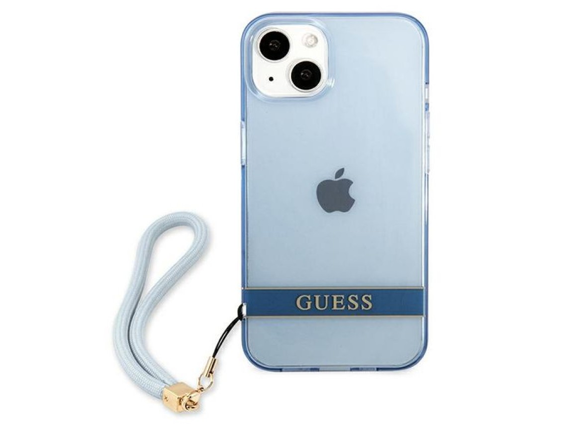 Capa Guess GUHCP13MHTSGSB para iPhone 13 6.1 "azul / capa r�gida azul com al�a transl�cida