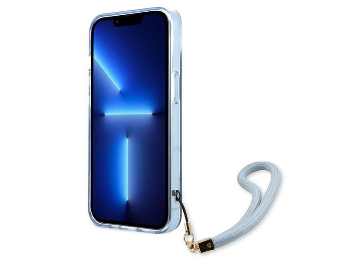 Capa Guess GUHCP13MHTSGSB para iPhone 13 6.1 "azul / capa r�gida azul com al�a transl�cida