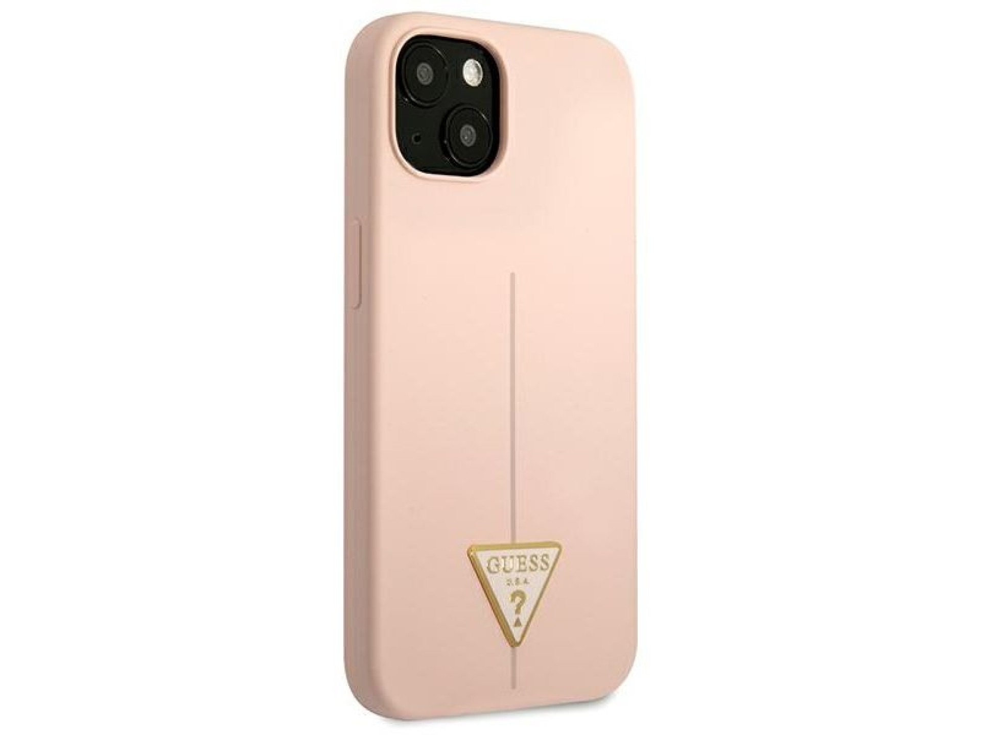Capa rígida de silicone triangular rosa/rosa Guess GUHCP13SSLTGP para iPhone 13 mini 5.4