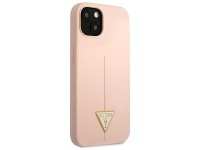 Capa rígida de silicone triangular rosa/rosa Guess GUHCP13SSLTGP para iPhone 13 mini 5.4" Capa rígida de silicone triangular rosa/rosa Guess GUHCP13SSLTGP para iPhone 13 mini 5.4"