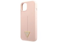 Capa rígida de silicone triangular rosa/rosa Guess GUHCP13SSLTGP para iPhone 13 mini 5.4" Capa rígida de silicone triangular rosa/rosa Guess GUHCP13SSLTGP para iPhone 13 mini 5.4"