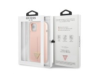 Capa rígida de silicone triangular rosa/rosa Guess GUHCP13SSLTGP para iPhone 13 mini 5.4" Capa rígida de silicone triangular rosa/rosa Guess GUHCP13SSLTGP para iPhone 13 mini 5.4"