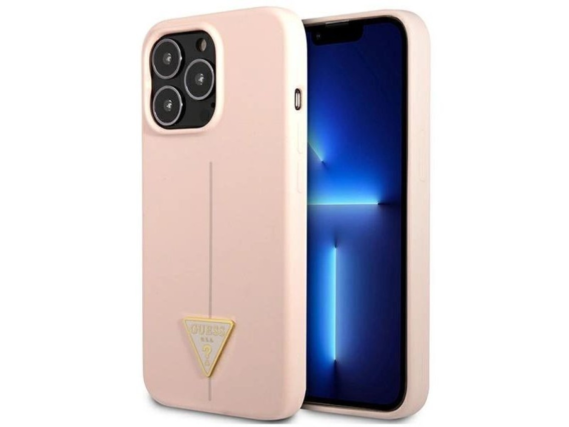 Guess GUHCP13XSLTGP iPhone 13 Pro Max 6.7" pink/pink hardcase Silicone Triangle