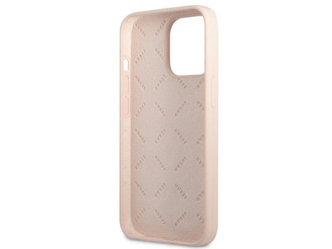 Guess GUHCP13XSLTGP iPhone 13 Pro Max 6.7" pink/pink hardcase Silicone Triangle