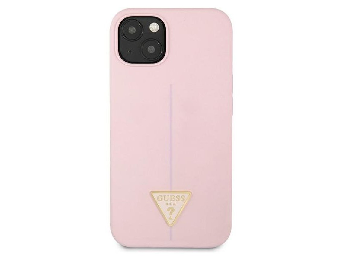Capa rígida de silicone triangular roxa/roxa Guess GUHCP13SSLTGU para iPhone 13 mini 5.4"