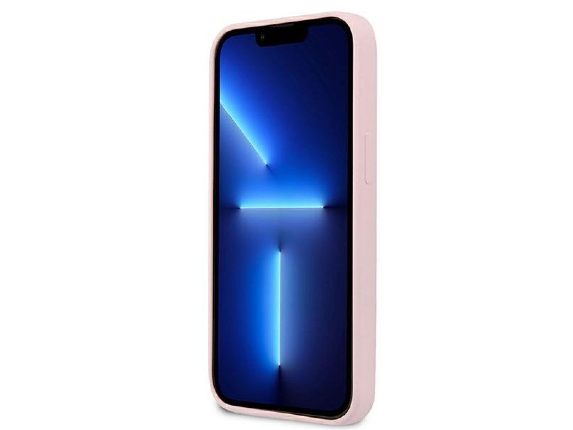 Capa rígida de silicone triangular roxa/roxa Guess GUHCP13SSLTGU para iPhone 13 mini 5.4"