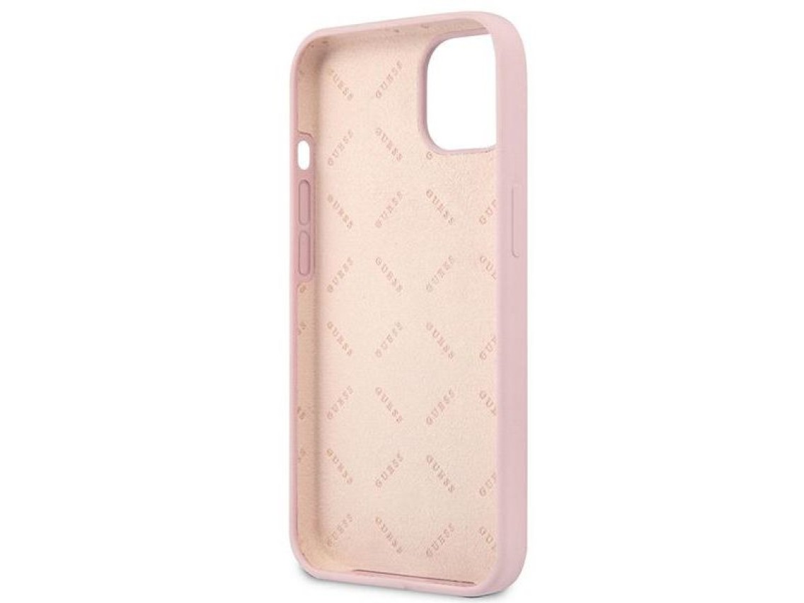 Capa rígida de silicone triangular roxa/roxa Guess GUHCP13SSLTGU para iPhone 13 mini 5.4"