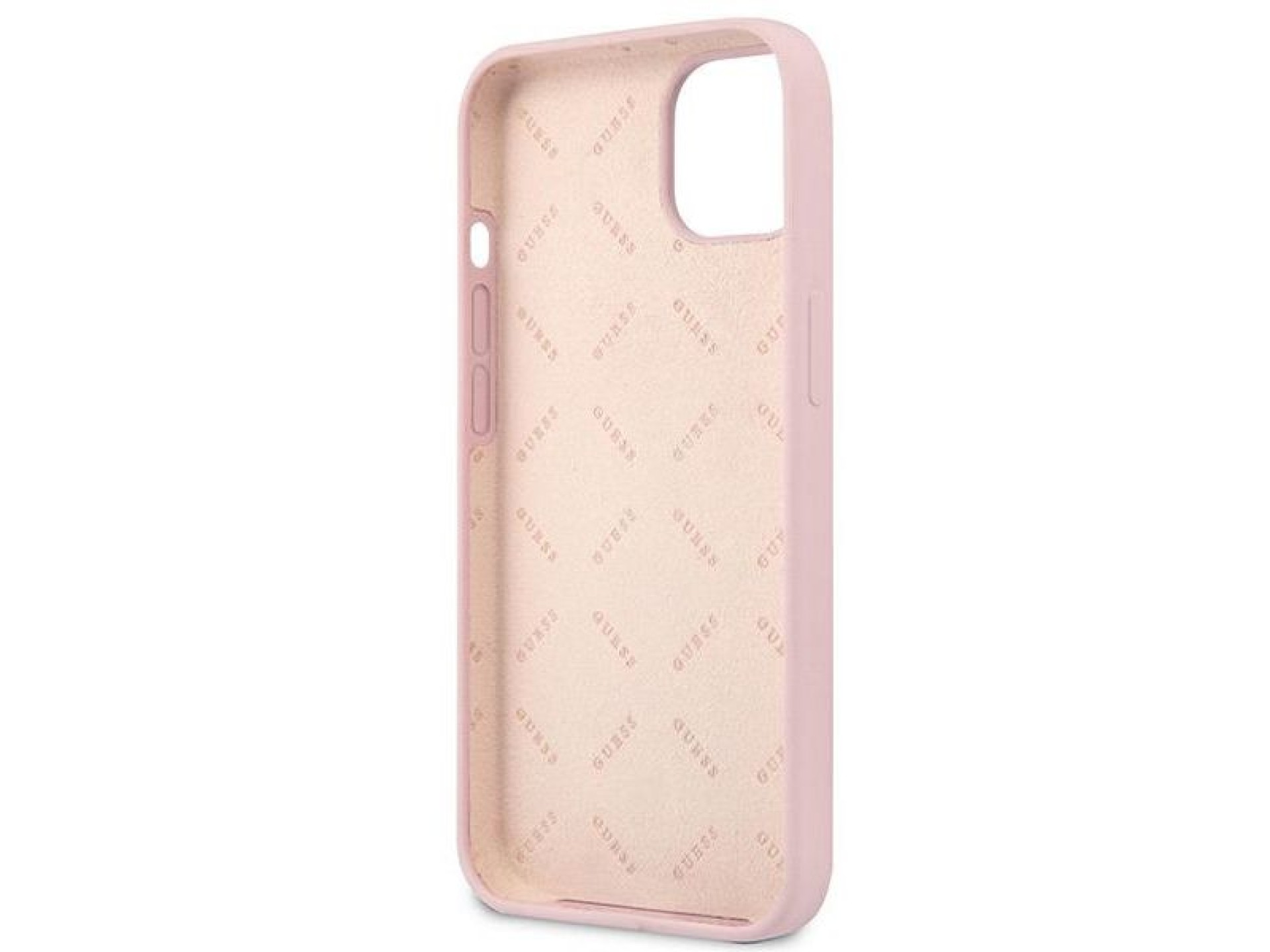 Capa rígida de silicone triangular roxa/roxa Guess GUHCP13SSLTGU para iPhone 13 mini 5.4