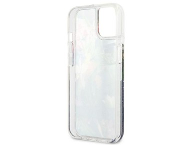 Guess GUHCP13SLFLSB iPhone 13 mini 5.4" blue/blue hardcase Flower Liquid Glitter Guess GUHCP13SLFLSB iPhone 13 mini 5.4" blue/blue hardcase Flower Liquid Glitter