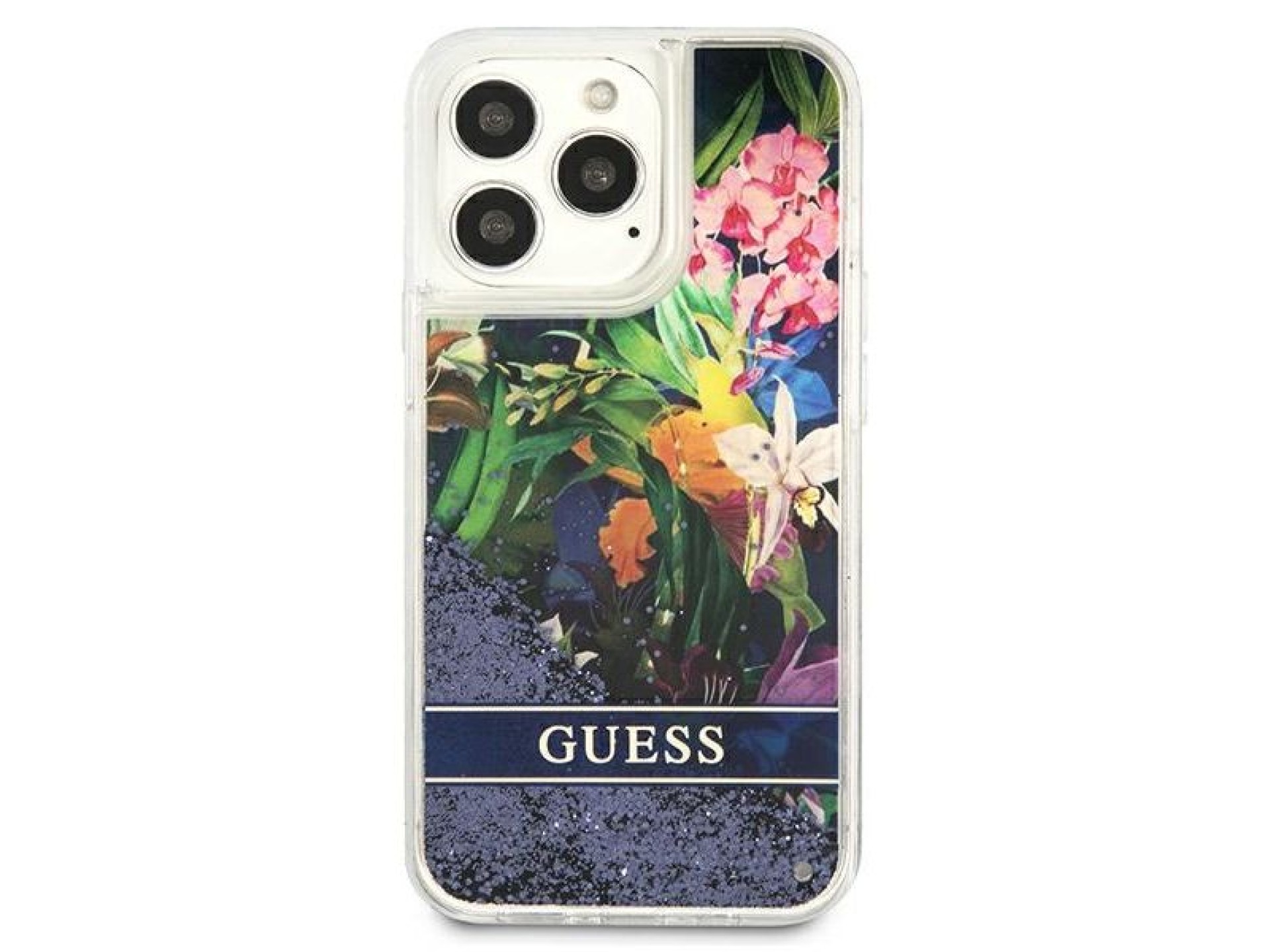 Capa rígida azul/azul Guess GUHCP13LLFLSB para iPhone 13 Pro / 13 de 6,1