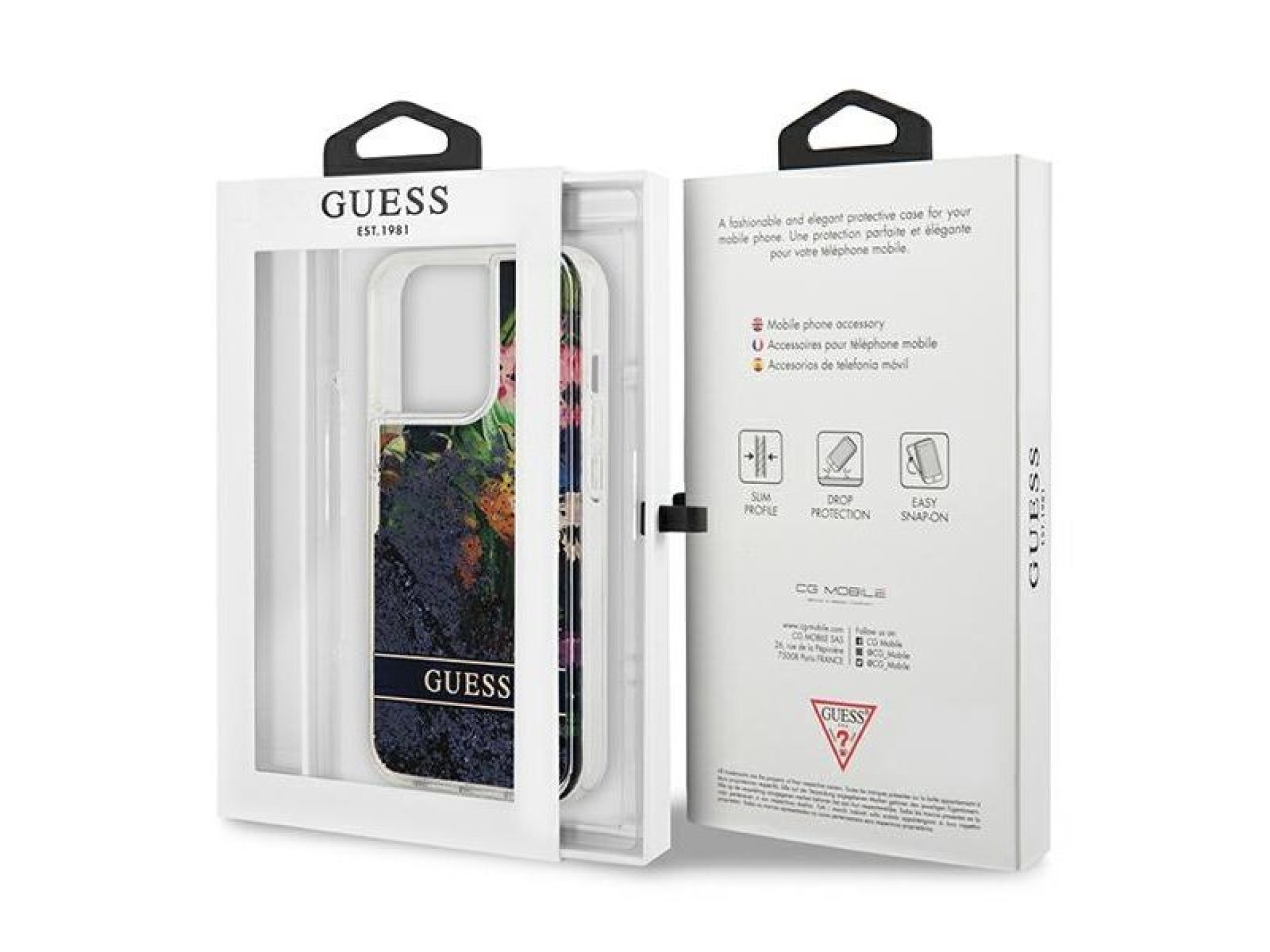 Capa rígida azul/azul Guess GUHCP13LLFLSB para iPhone 13 Pro / 13 de 6,1
