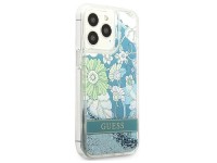 Capa rígida verde/verde com glitter líquido floral Guess GUHCP13LLFLSN para iPhone 13 Pro / 13 de 6, Capa rígida verde/verde com glitter líquido floral Guess GUHCP13LLFLSN para iPhone 13 Pro / 13 de 6,